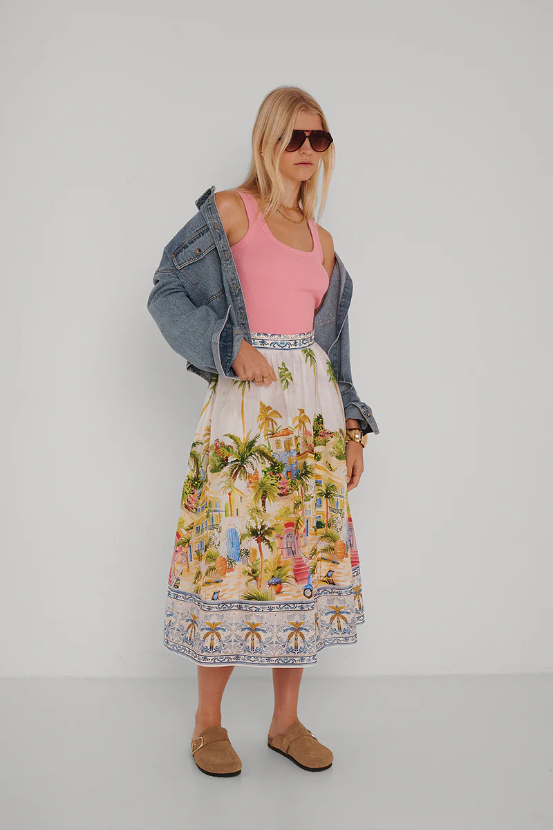 Basic Geripptes Top in Pink - Image 8