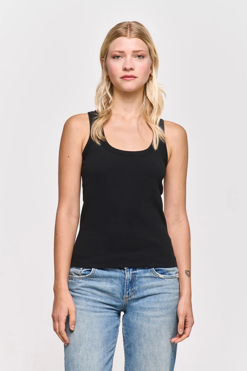 Basic Geripptes Top in Schwarz - Image 11