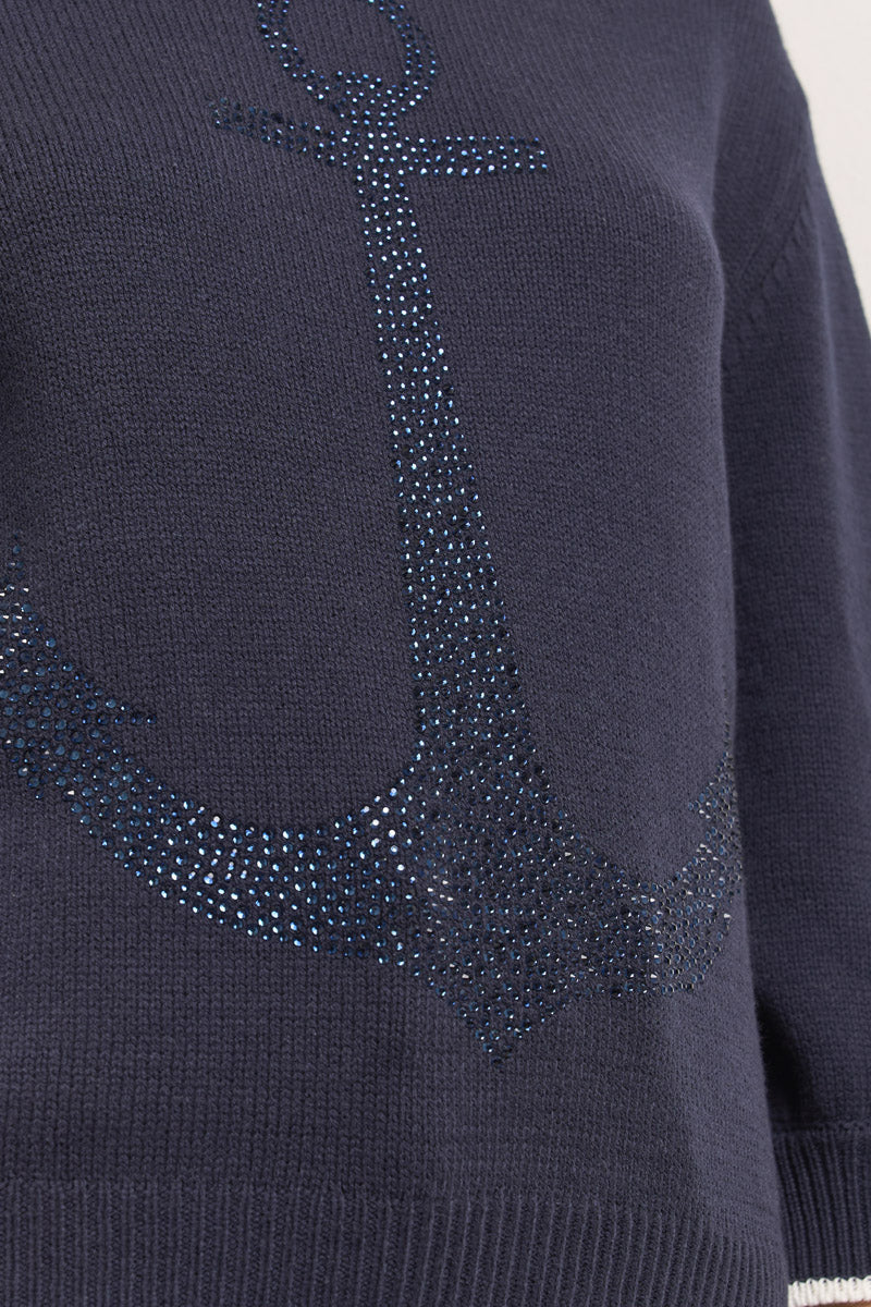 Blauer Pullover mit Anker-Deko - Image 4