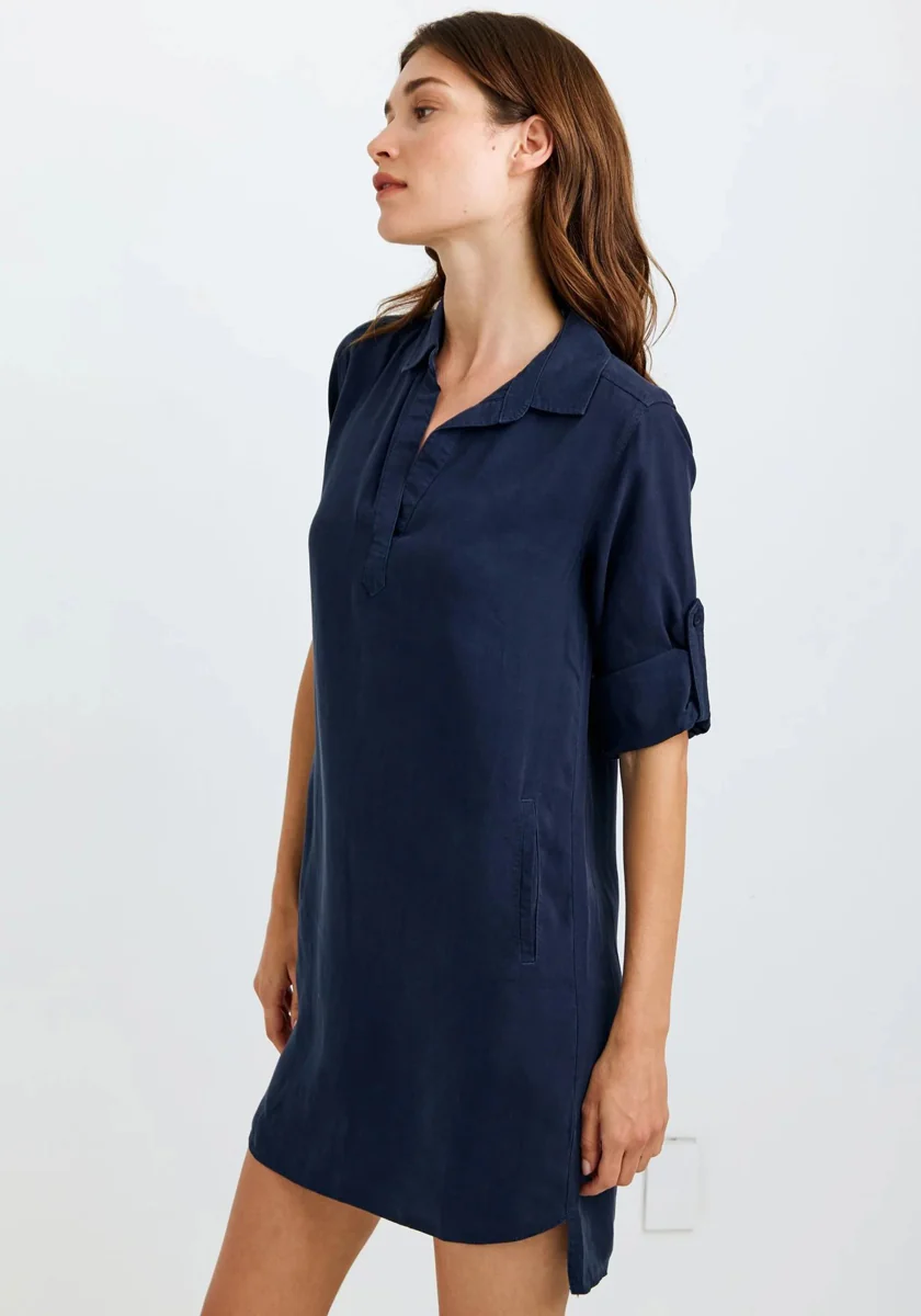 Blaues Hemdblusenkleid in A-Linie - Image 3