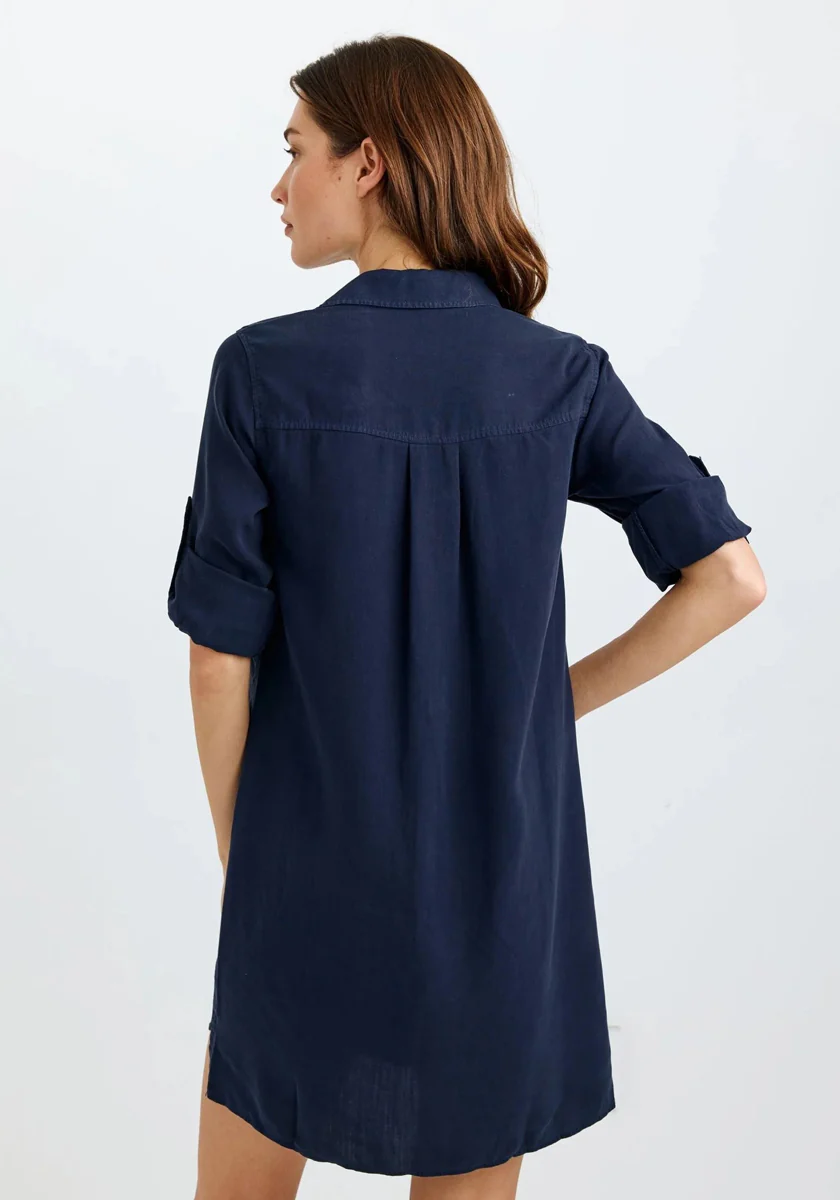 Blaues Hemdblusenkleid in A-Linie - Image 5