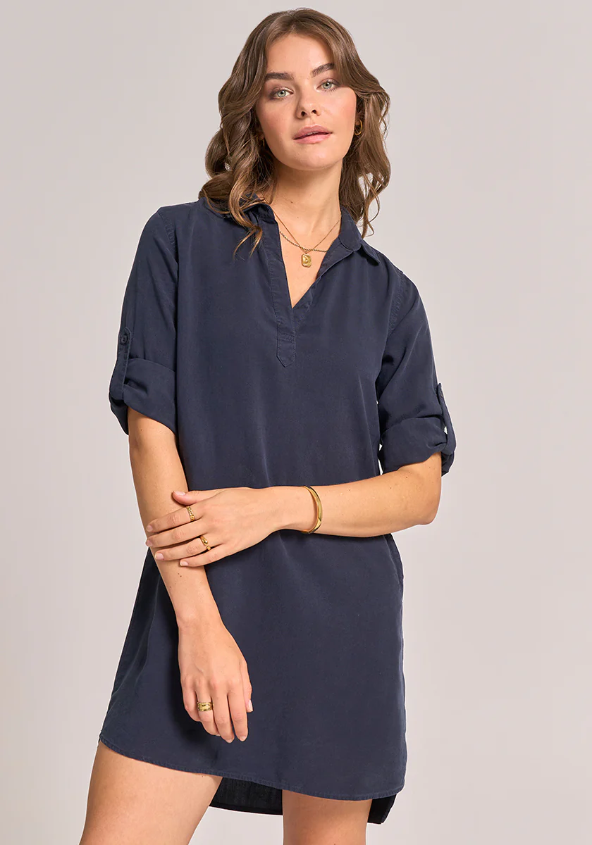 Blaues Hemdblusenkleid in A-Linie - Image 8