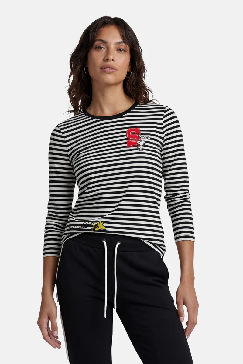 Gestreiftes Langarmshirt Snoopy S - Image 3