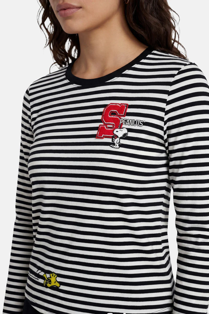 Gestreiftes Langarmshirt Snoopy S - Image 4
