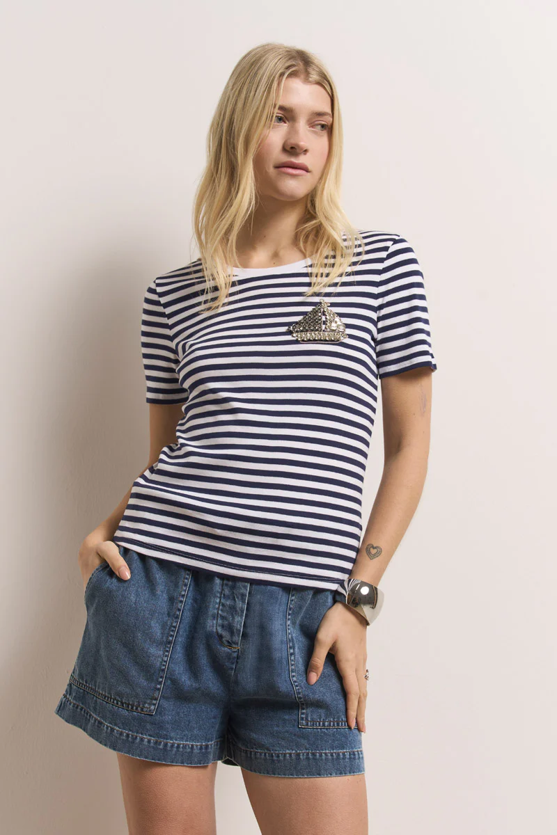 Gestreiftes T-Shirt Boot-Deko - Image 4