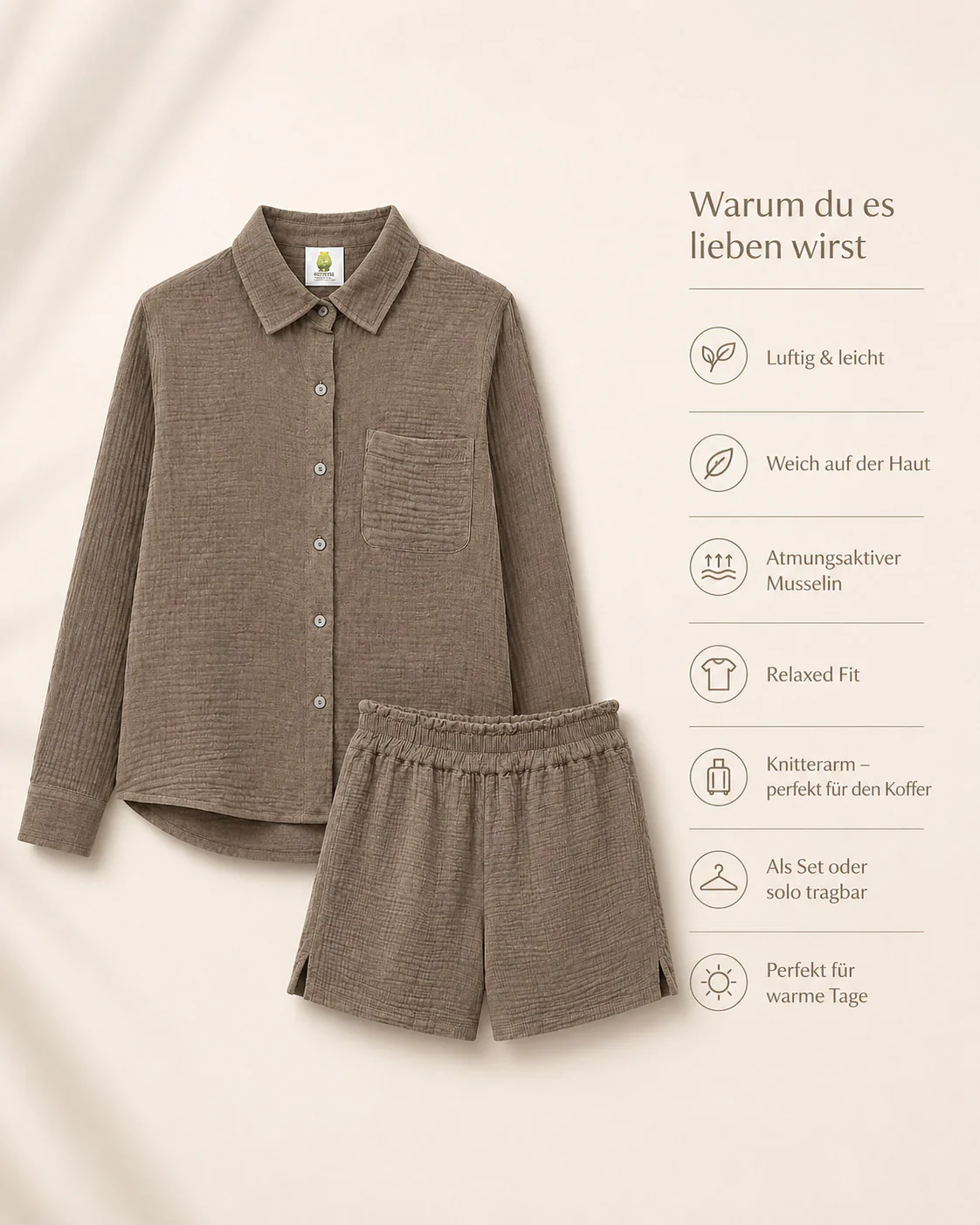 Grüne Shorts aus Musselin - Image 7