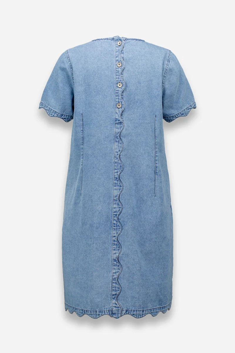 Jeans-Minikleid mit Wellendetails - Image 4