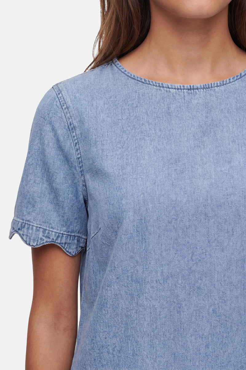 Jeans-Minikleid mit Wellendetails - Image 6