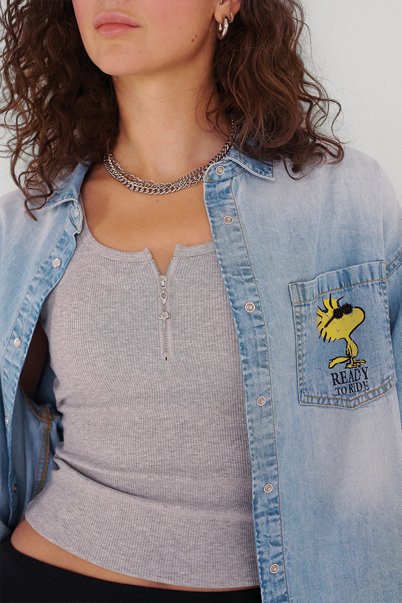 Jeanshemd Snoopy Born to be Wild - Image 3