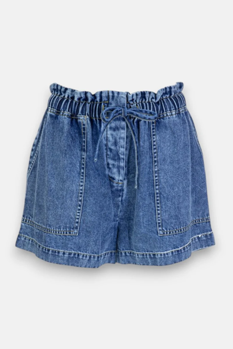 Jeansshorts mit Paperbag-Bund - Image 2