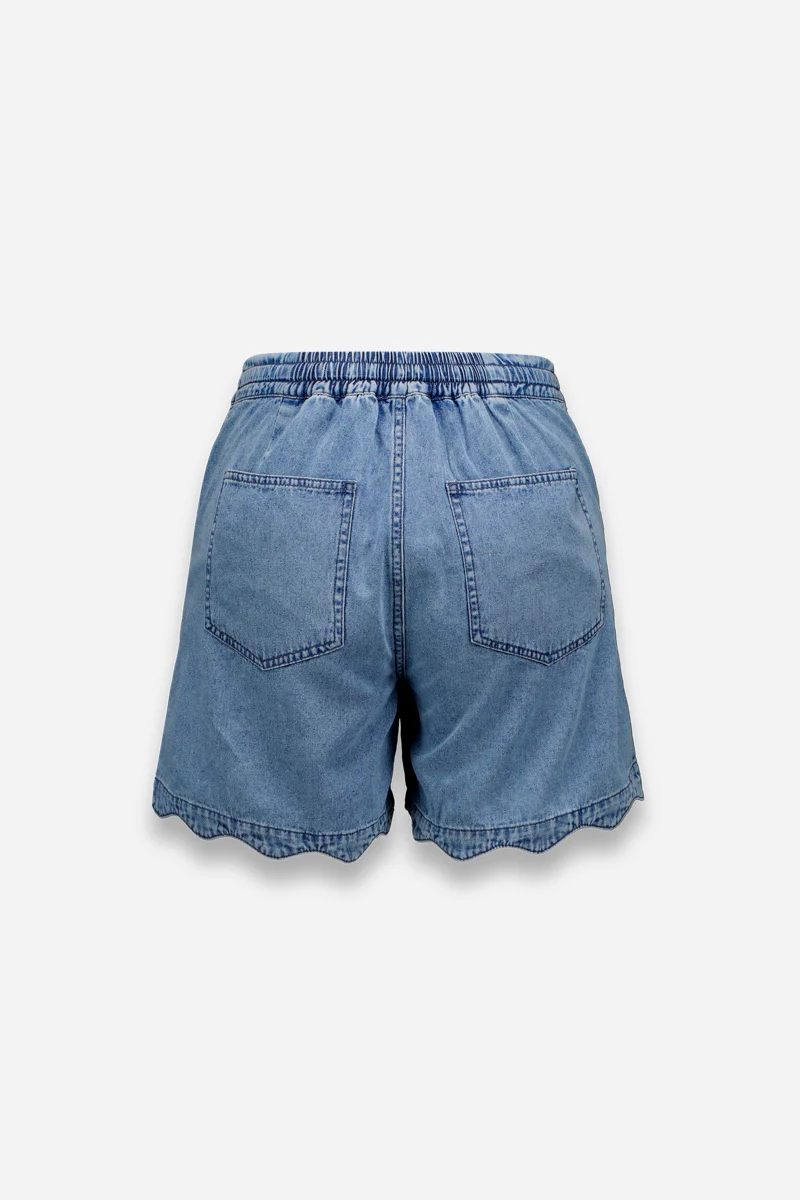 Jeansshorts mit Wellendetails - Image 3