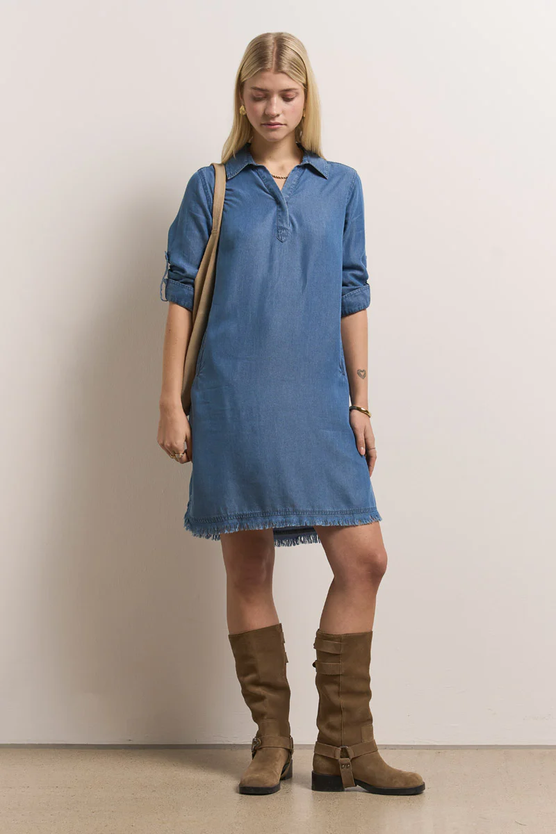 Lyocell Blusenkleid mit Fransen - Image 9