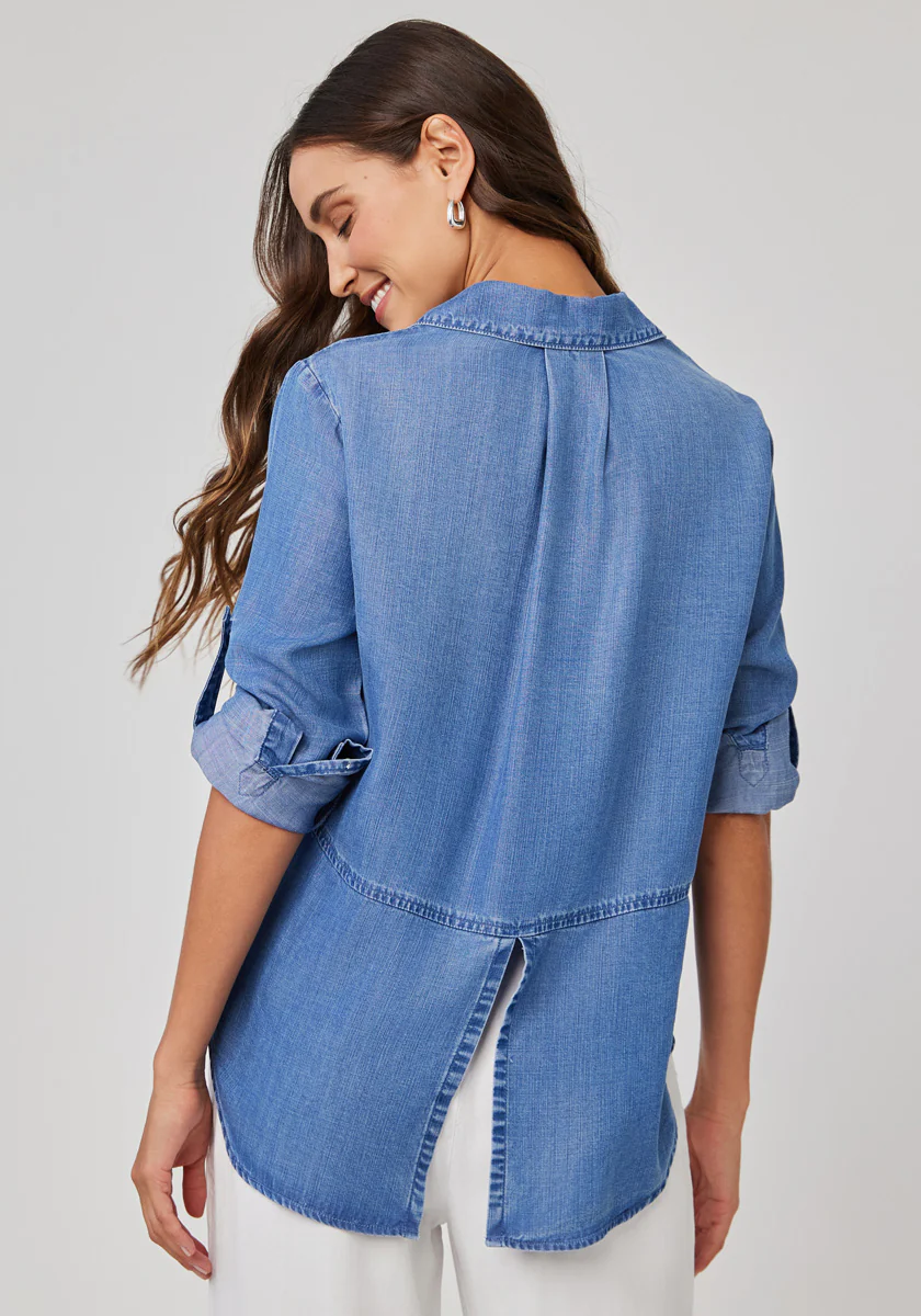 Lyocell Hemdbluse mit Rückenschlitz - Image 4