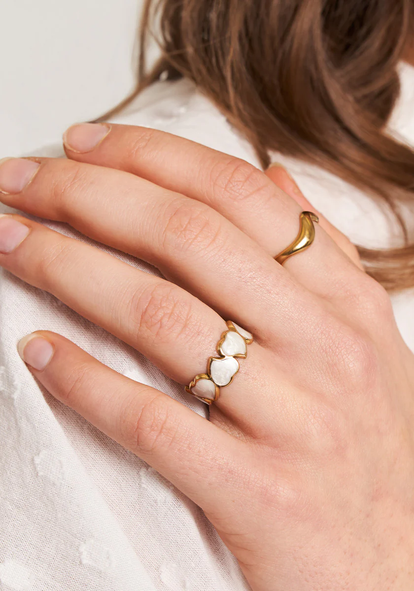 Ring mit Herzen in Perlmutt-Optik - Image 6