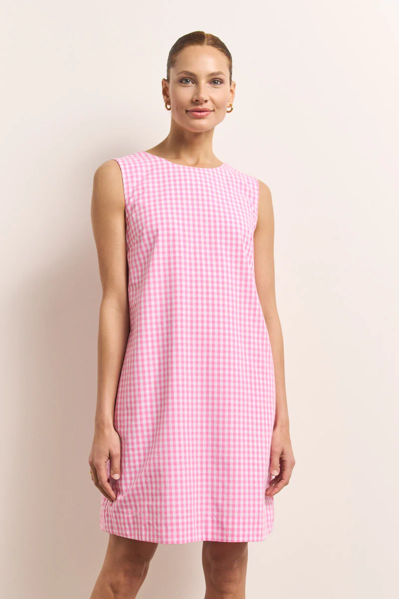 Rosa Kleid mit Vichy-Karo und Knöpfen - Image 3
