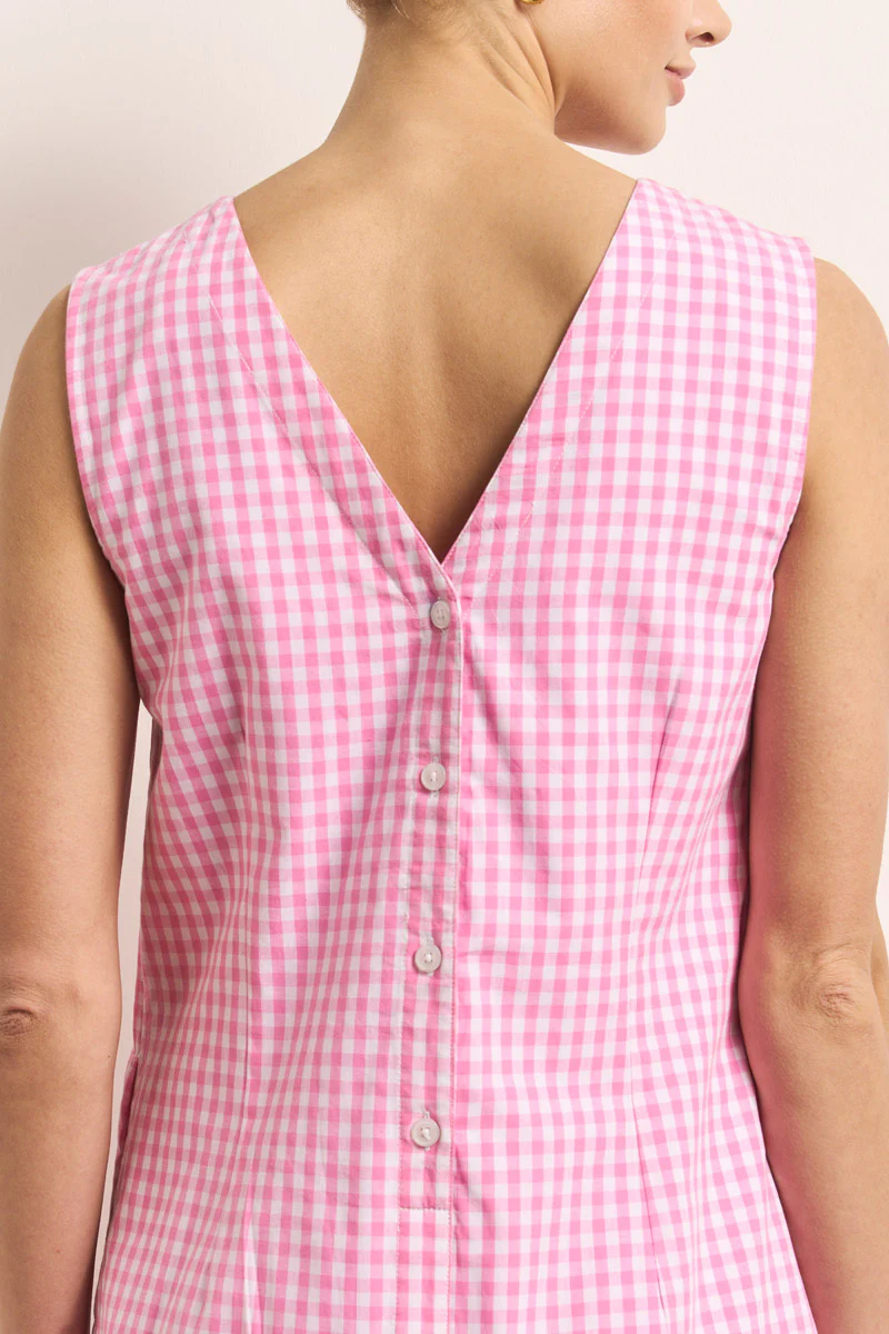 Rosa Kleid mit Vichy-Karo und Knöpfen - Image 4