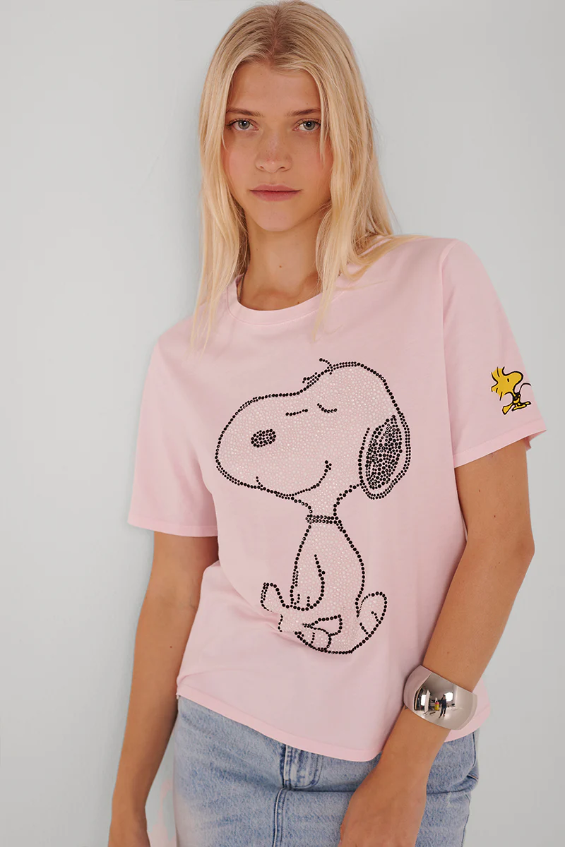 Rosa T-Shirt Snoopy Smile More - Image 3