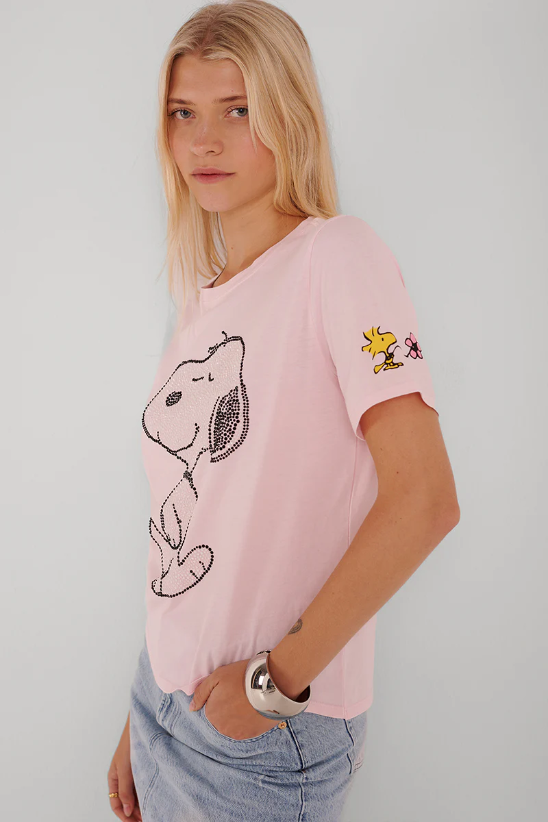Rosa T-Shirt Snoopy Smile More - Image 4