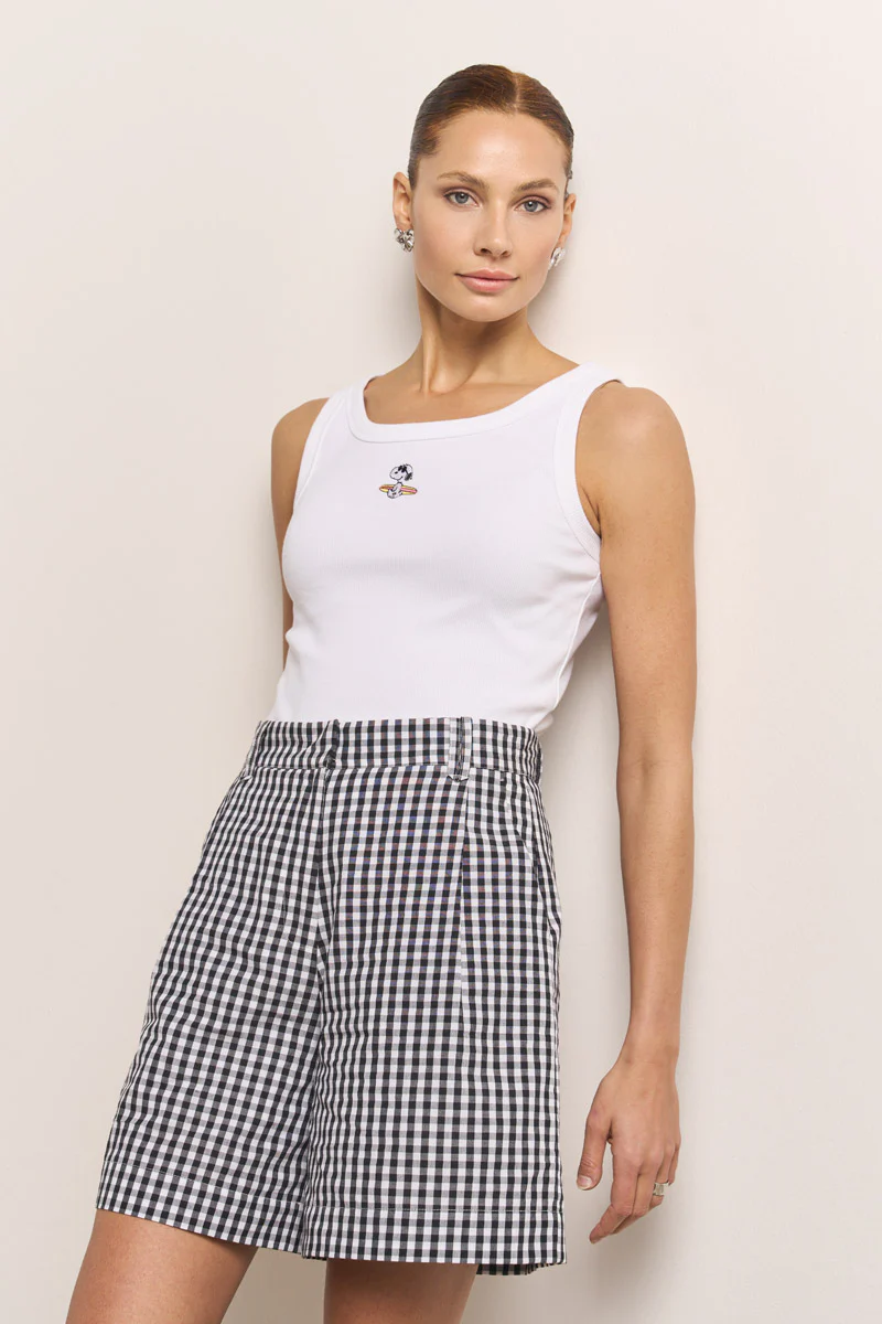 Schwarze Shorts mit Vichy-Karo - Image 3