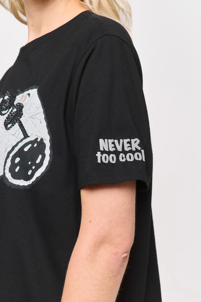 Schwarzes T-Shirt Snoopy Biker - Image 4