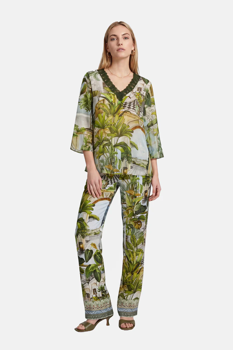 Seidenbluse Safari mit Spitzenborte - Image 3