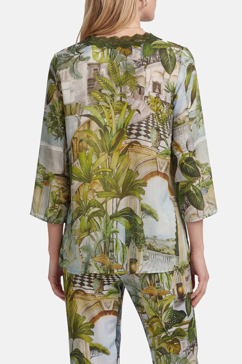 Seidenbluse Safari mit Spitzenborte - Image 6