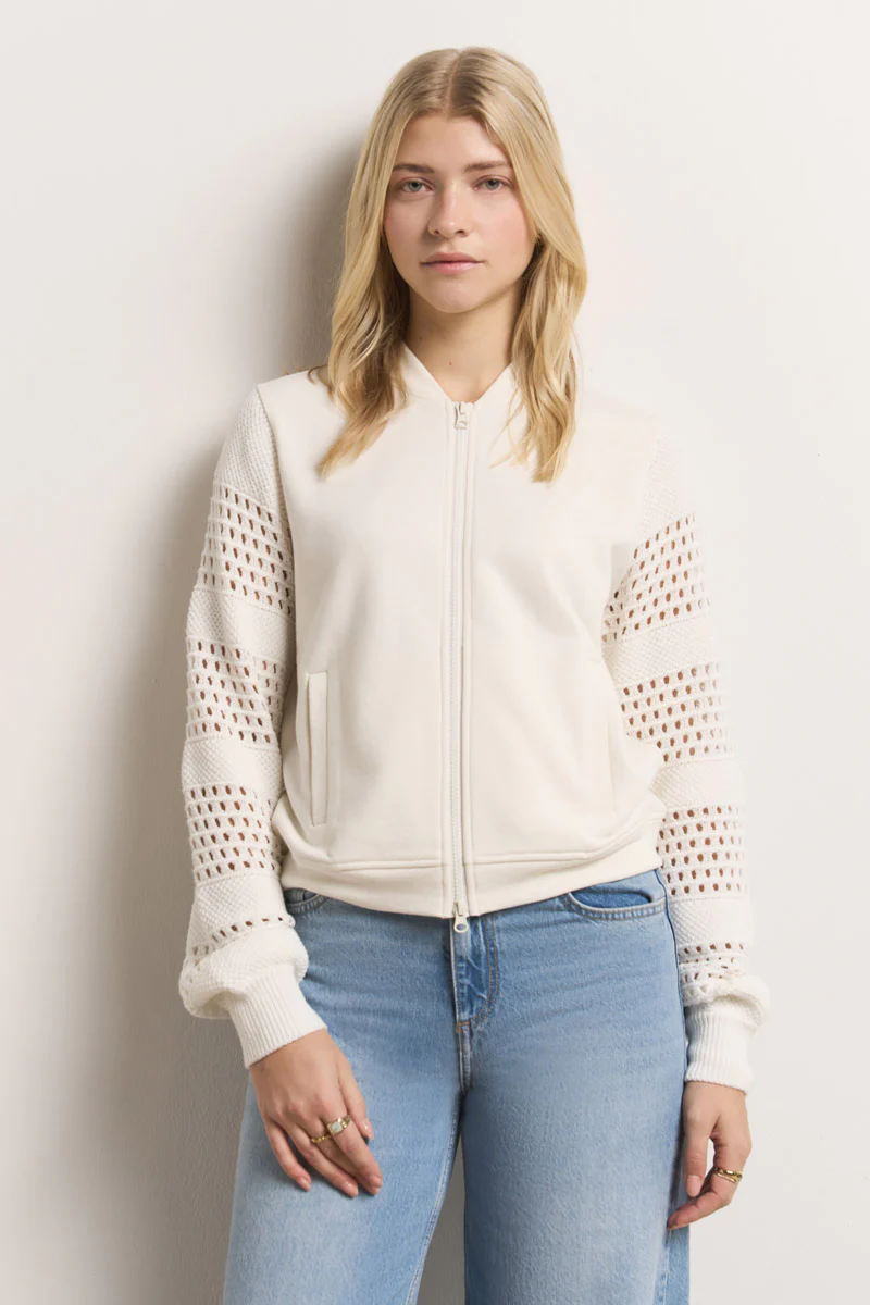 Sweatjacke im Strick-Sweat-Mix - Image 5