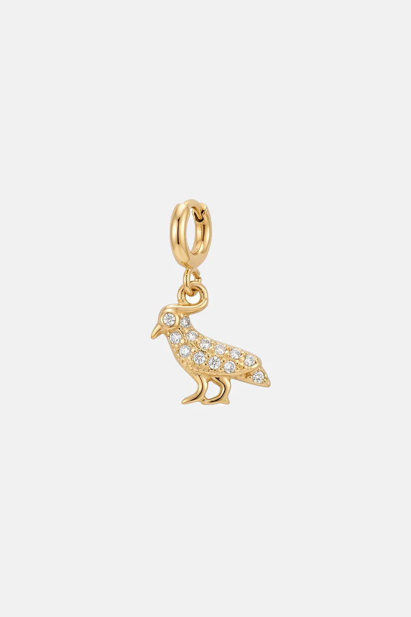 Vogel Charm mit Zirkoniasteinen