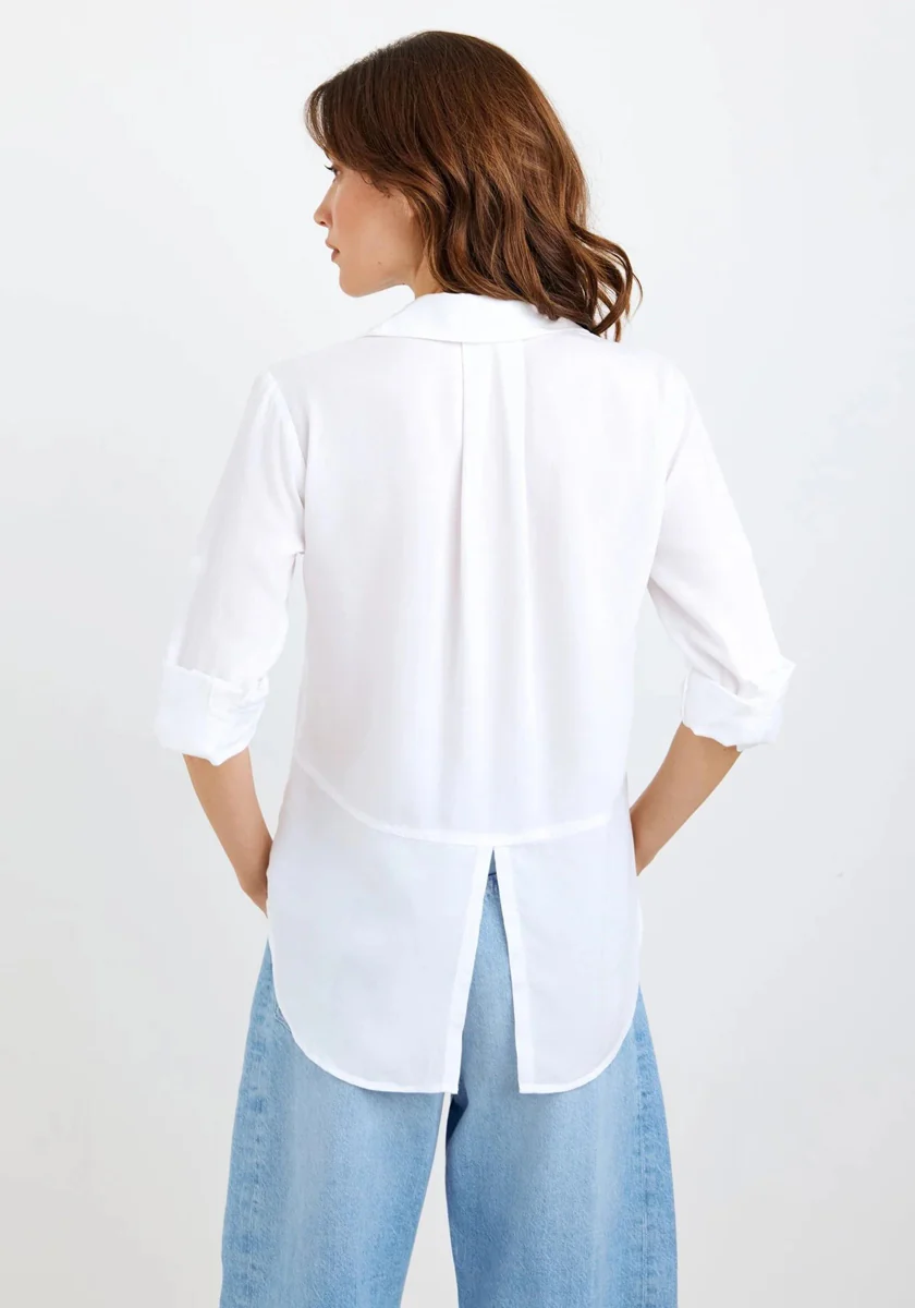 Weisse Hemdbluse mit Rückenschlitz - Image 3