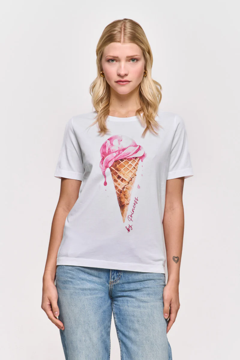 Weisses T-Shirt Ice Cream - Image 5