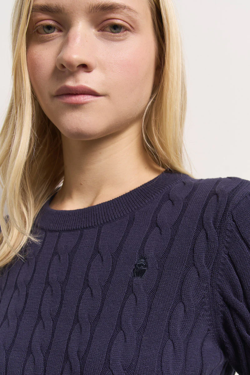 Zopfstrickpullover Frog blue - Image 3